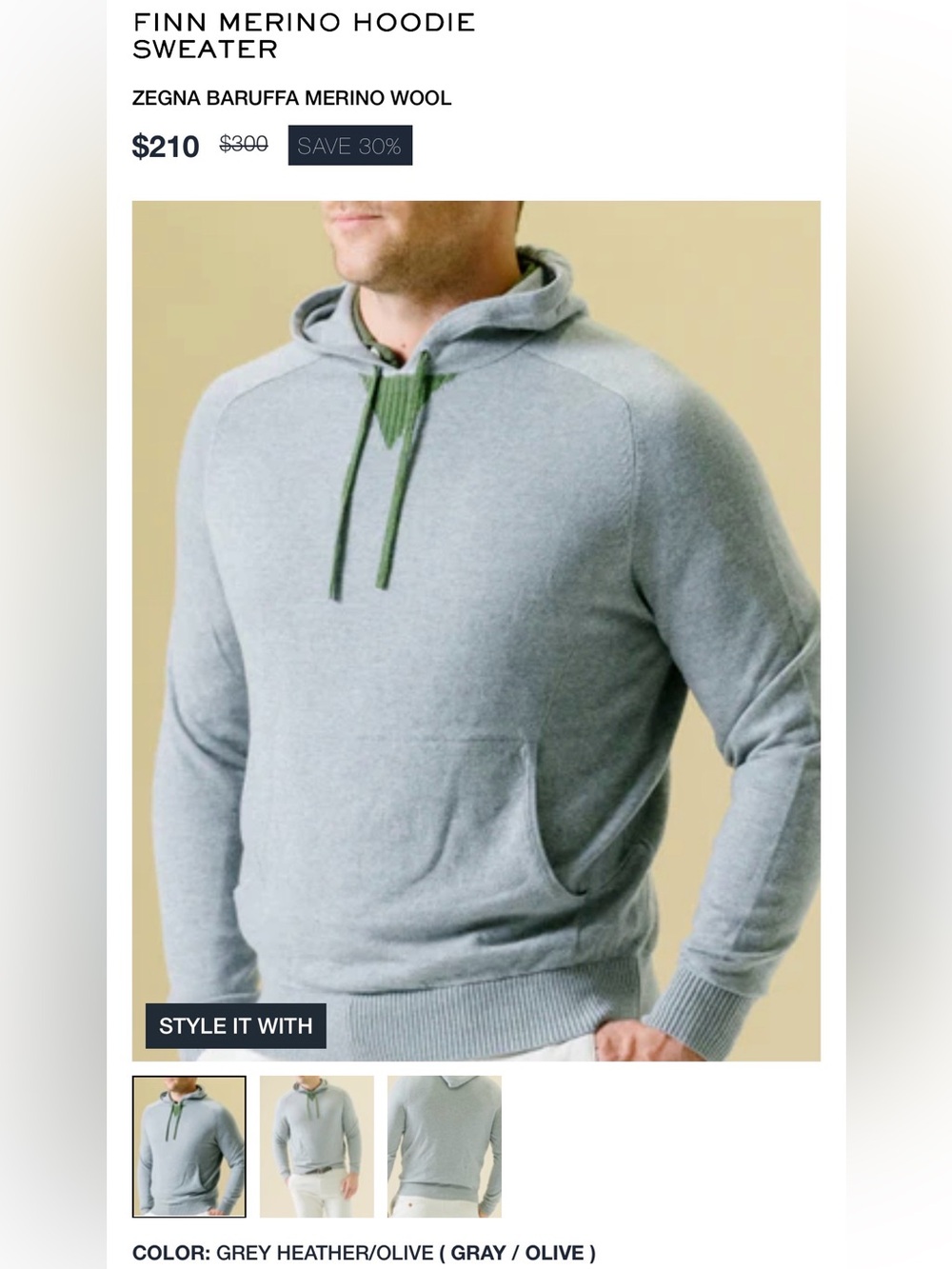 B.Draddy Finn Merino Wool Hoodie Sweater